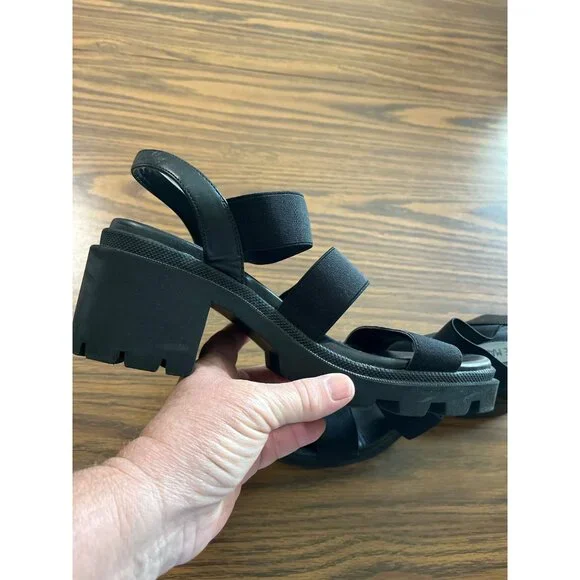 Steve Madden Jennica black open toed strappy sandal size 8M - Picture 7 of 7